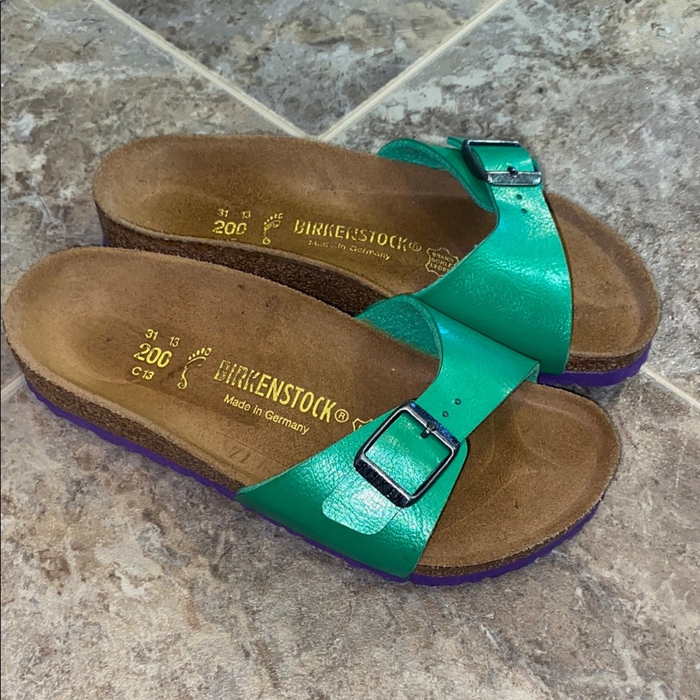 Birkenstock Green Girls Sandals with Buckle
